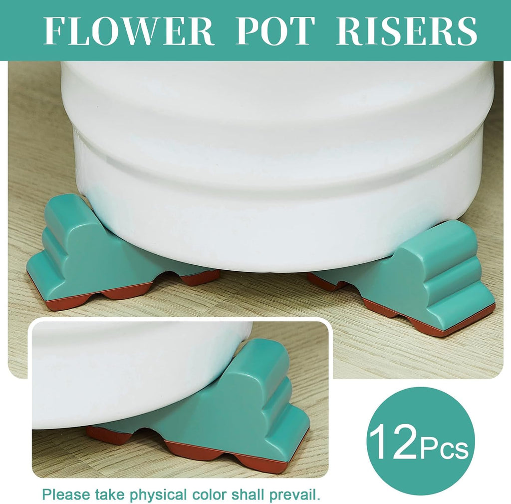 Kigeli 12 Pcs Resin Pot Feet for Outdoor Planters 3 Inch Long 1.5 Inch Tall Flower Handmade Elevator Plant Feet Frost