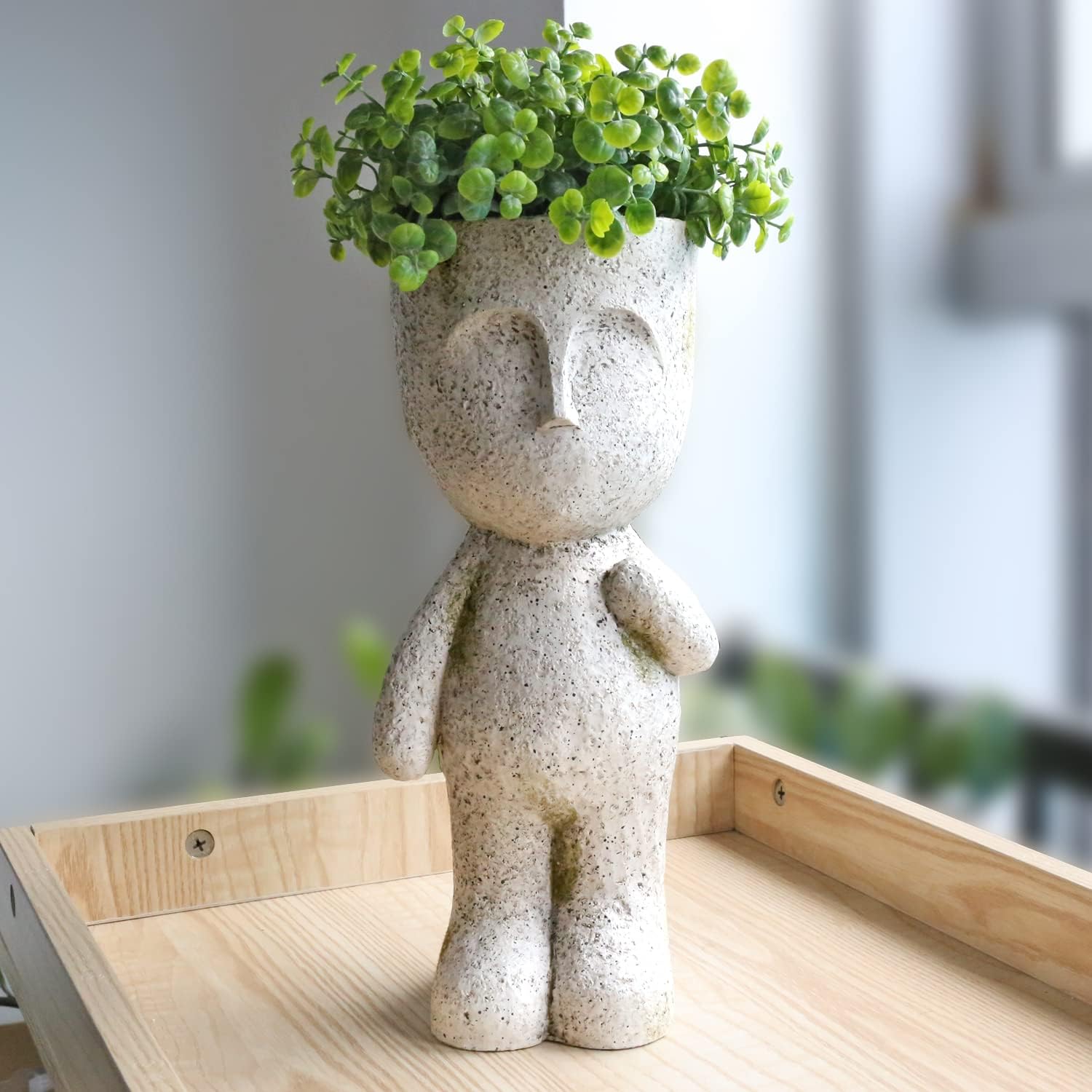 FIMOFIDRE CYNOR Head Planter Face Planters for Indoor Plants Resin Plant Pots with Drainage Hole Unique Succulents