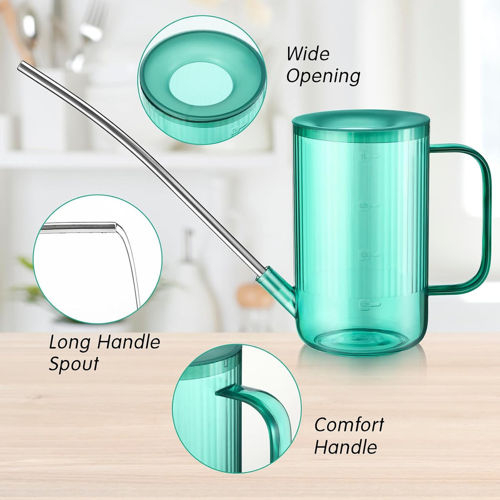 Set of 7 6.3'' Vintage Glass Plant Mister Modern 1.2l Long Spout Watering Can Squeeze Bottle Soil Moisture Meter 3 Pcs