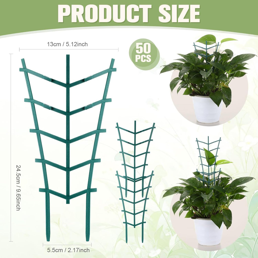50 Pack Plant Trellis for Pots Garden Trellis for Potted Plants Flower Pots Support Stackable Plastic Mini Trellis for