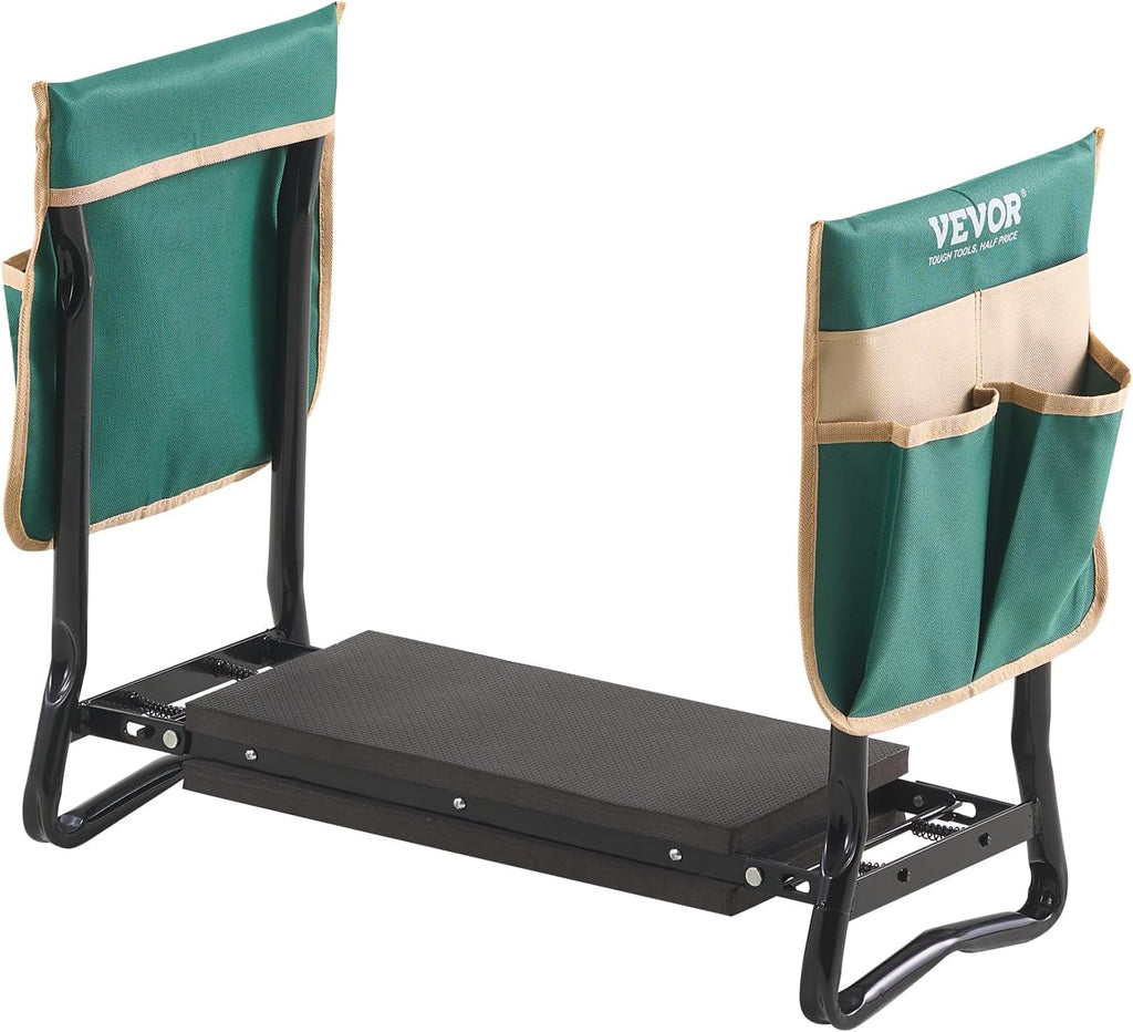 VEVOR Garden Kneeler and Seat, 330 lbs Load Capacity, 8" EVA Wide Pad, Foldable Garden Stool, Kneeling Bench for
