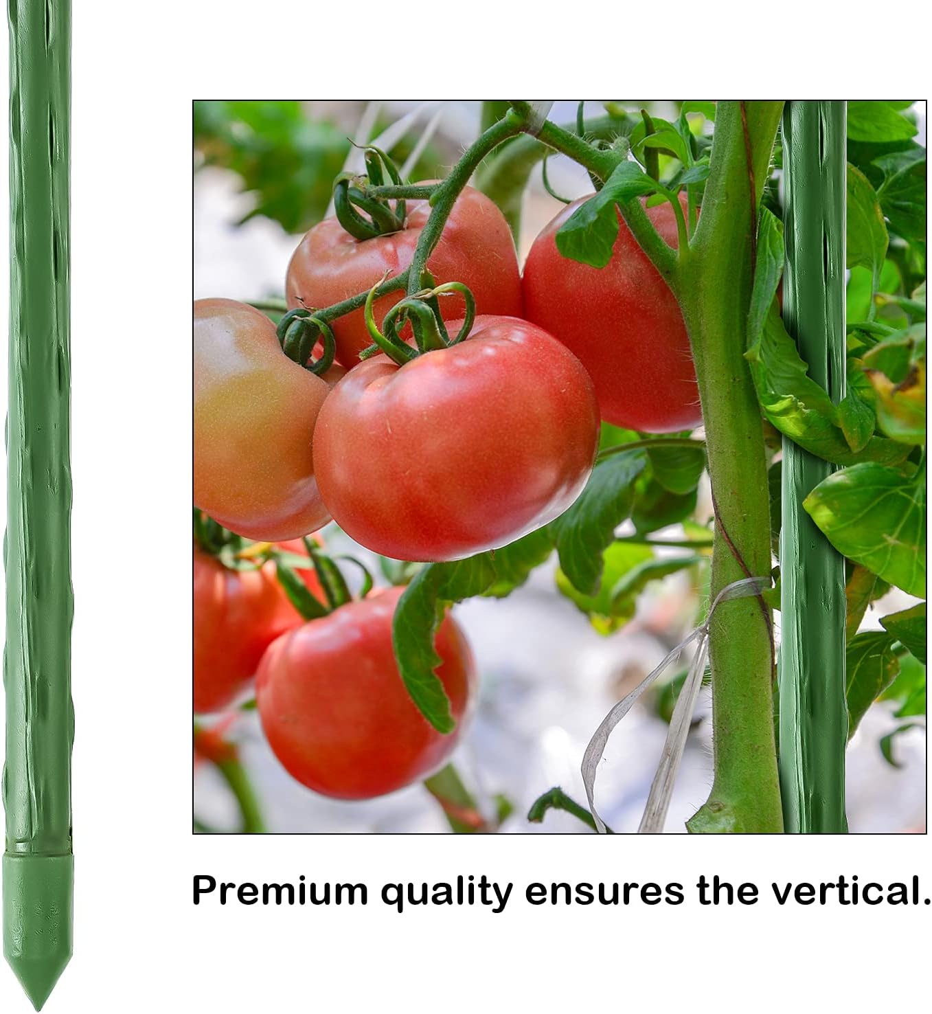 Garden Stakes 36 Inch 3ft 25 Pack, Sturdy Plant Metal Sticks Support, Plastic Coated Plant Stakes, Tomato Stakes