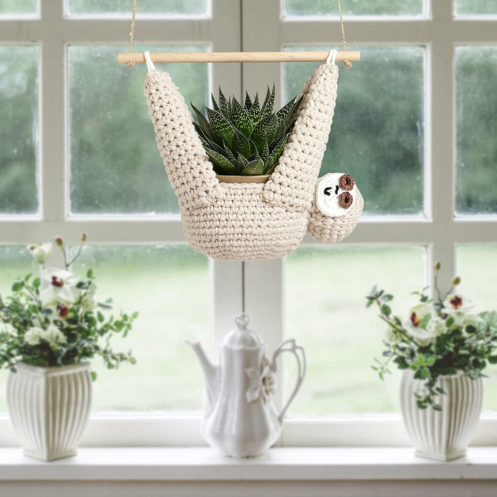 Sloth Gifts Sloth Plant Hanger Plant Gifts Macrame Hanging Planter | Succulent Pot Hanging, Plant Lovers, Home Decor, 5