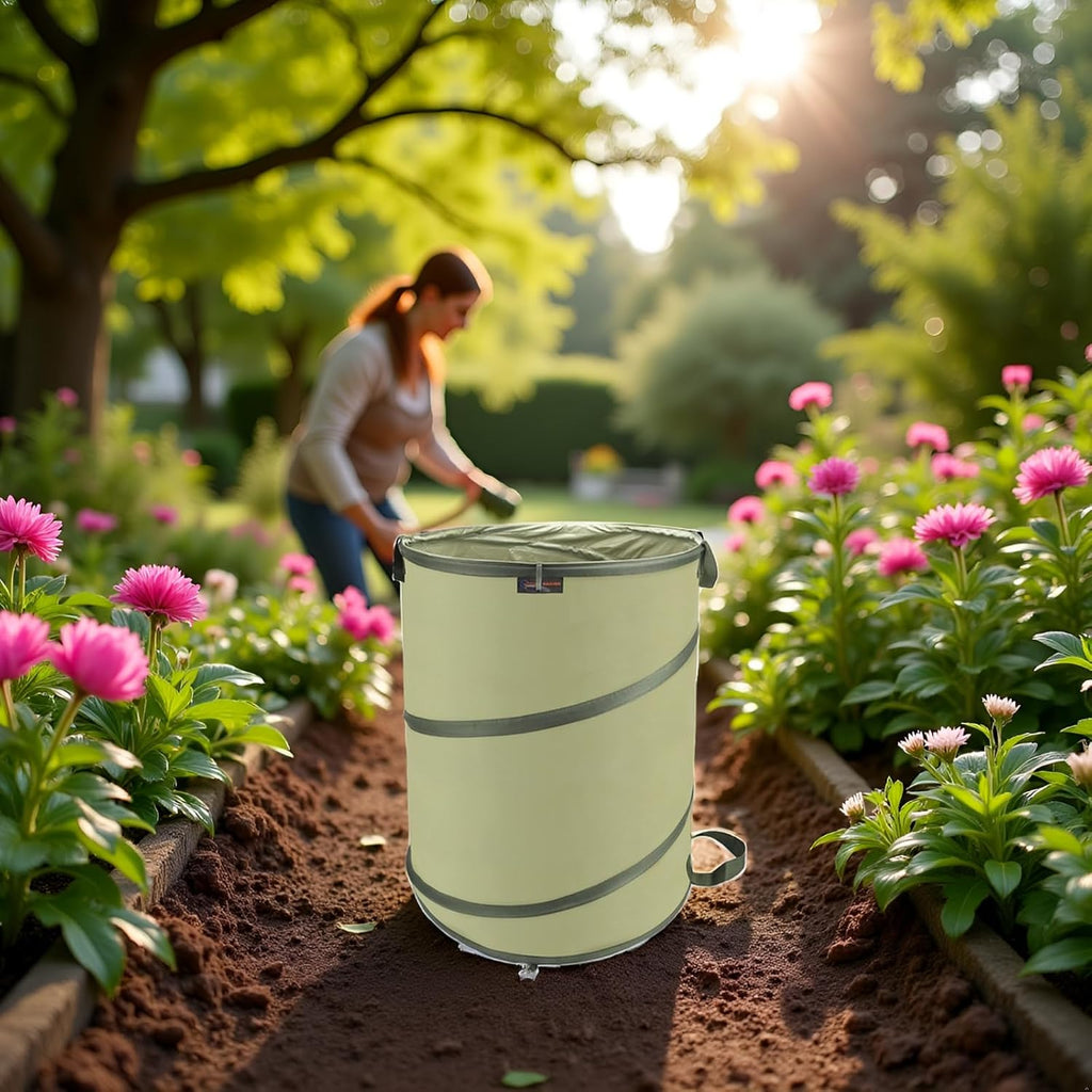 YUDI & GARDEN 45 Gallon Collapsible Garden Bag | Collapsible Trash Can, For Gardening Cleanup, Outdoor Activities