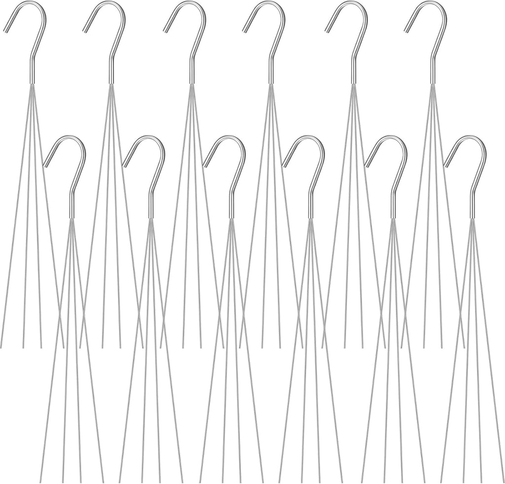 Mixweer 12 Pcs 24 Inch Wire Plant Hangers for Hanging Baskets 4 Strand Hanging Basket Wire Hangers Hook Flower Pot
