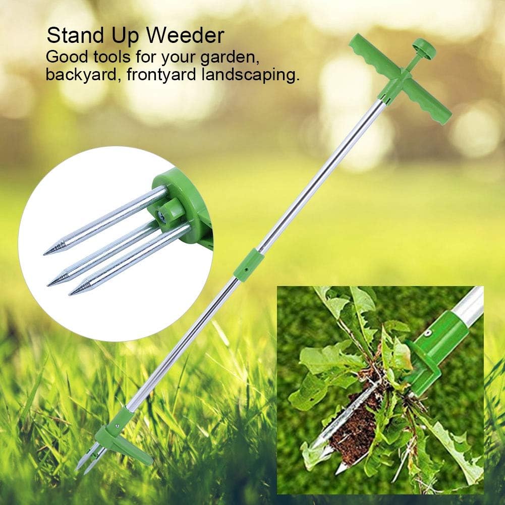 Portable Puller Tool Stand Up Weeder Long Handle Garden Lawn Root Killer Remover Heavy Duty Ergonomic Design for