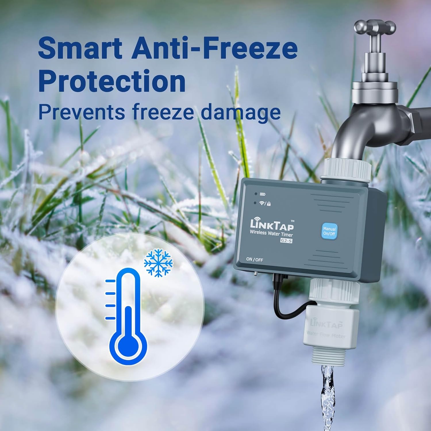 LinkTap G2S Smart Water Timer (Requires Gateway), Weather Adaptive | App-Controlled Irrigation, Intelligent Fault