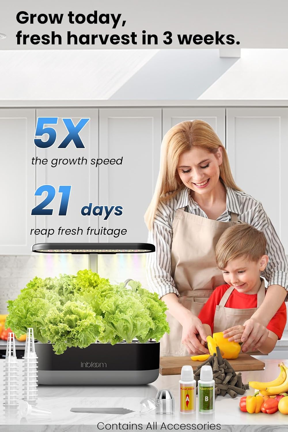inbloom 12 Pods Hydroponics Growing System Kit, Herb Garden Planter Indoor Kit, Indoor Gardening Hydroponics Growing