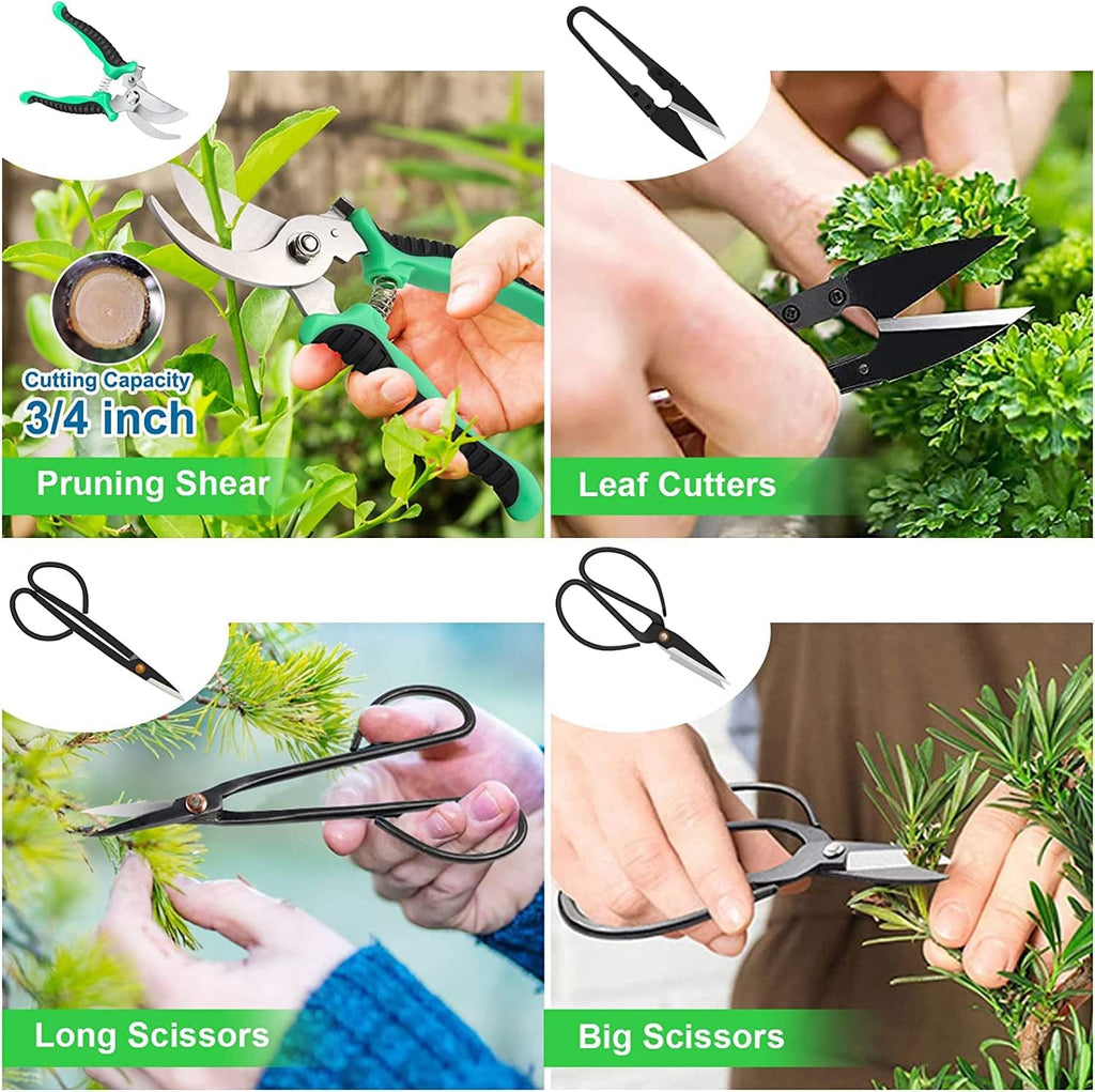 Bonsai Tools Kit- 24 PCS Bonsai Tree Kit Tools for Beginners, Bonsai Tool Set Bonsai Starter Trimming Care Kit Include
