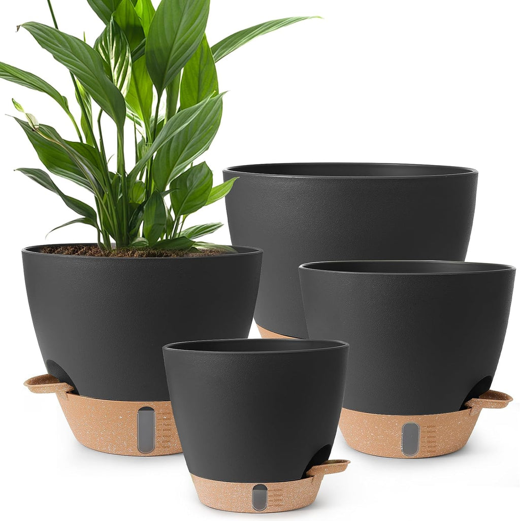 Baderke 3 Pack Clear Nursery Pot,9.25 Inches