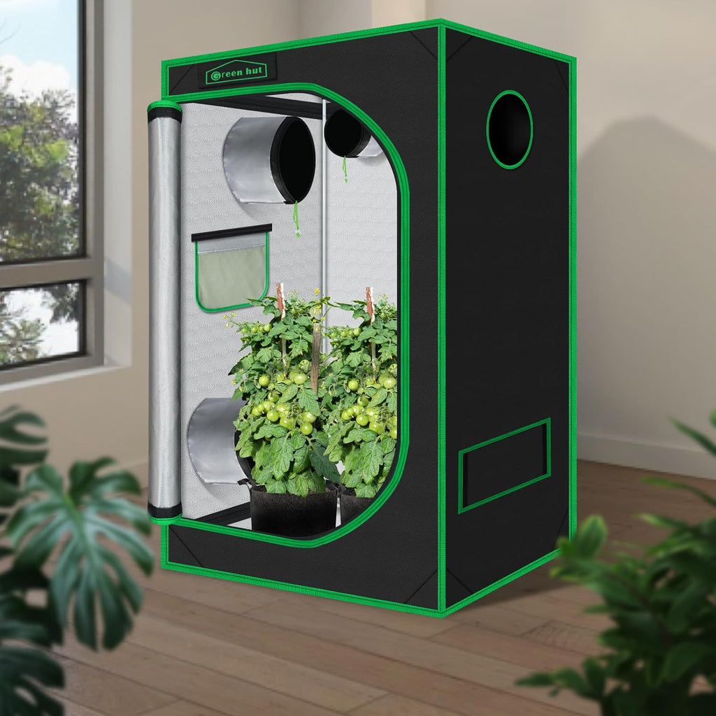 24"x36"x60"6000D Mylar Hydroponic Growing Tent for Plants | Observation Window, Removable Floor Tray, 100% Reflective