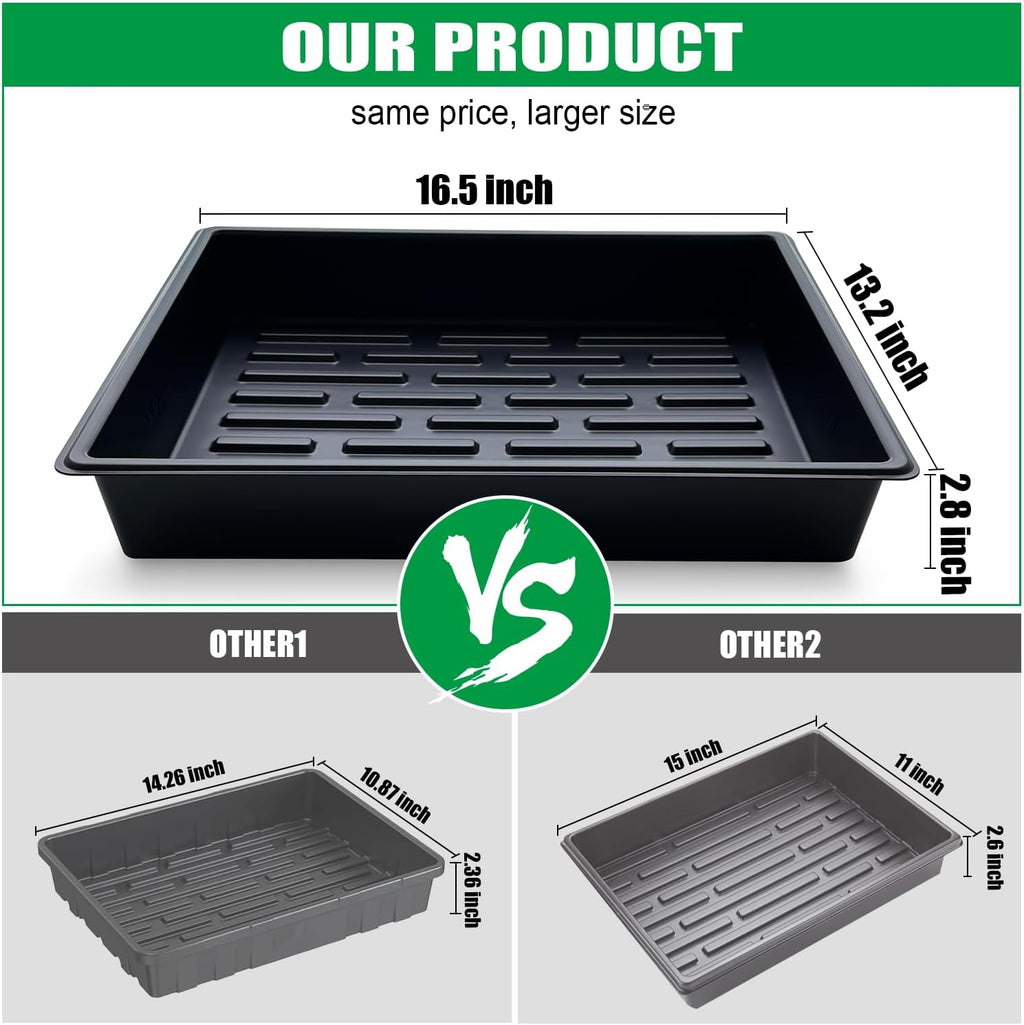 RooTrimmer Seed Starter Tray, 5 Packs Plant Tray, Durable Plastic Growing Trays, Stackable Seedling Starter Trays