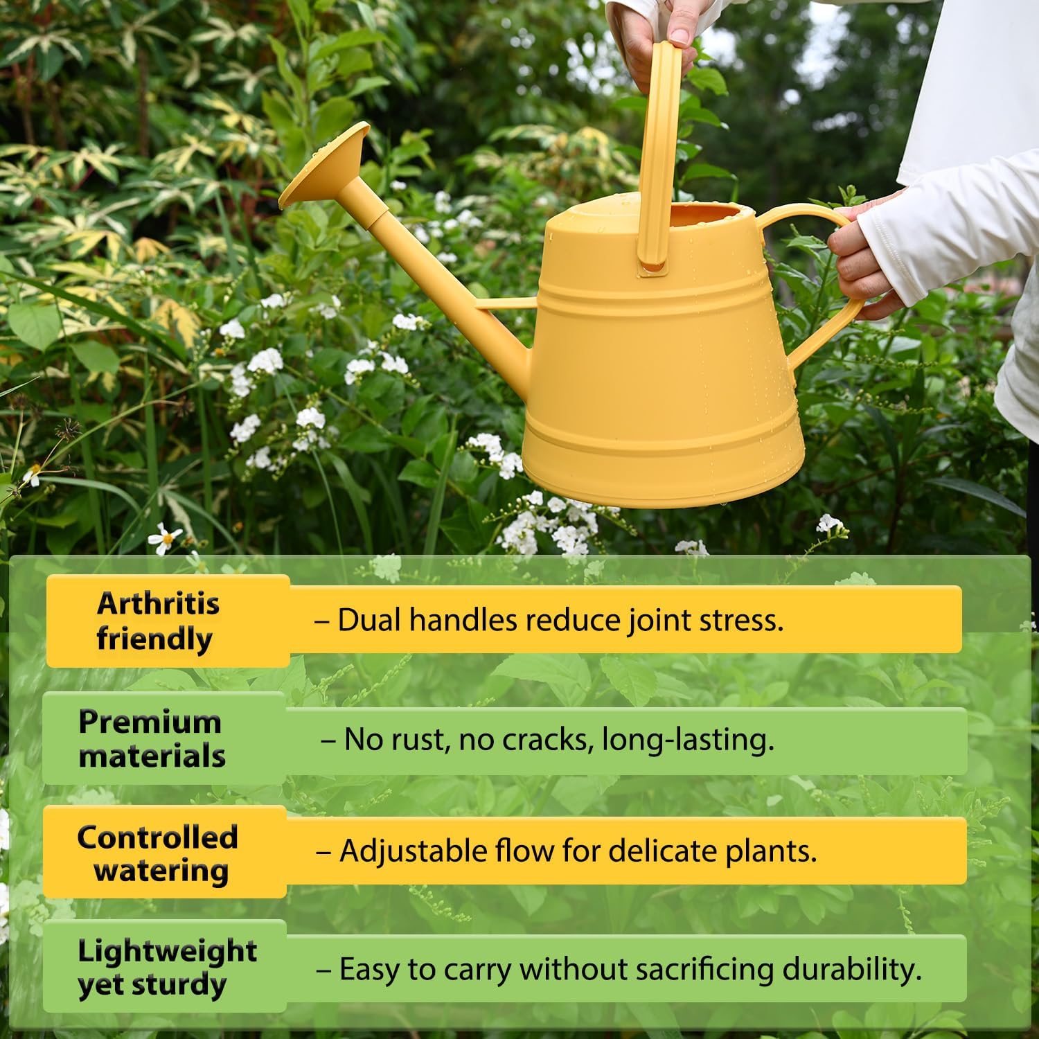 1 Gallon Watering Can for Plants | Watering Cans for Indoor&Outdoor Gardening, Water Can with Ergonomic Movable Handle