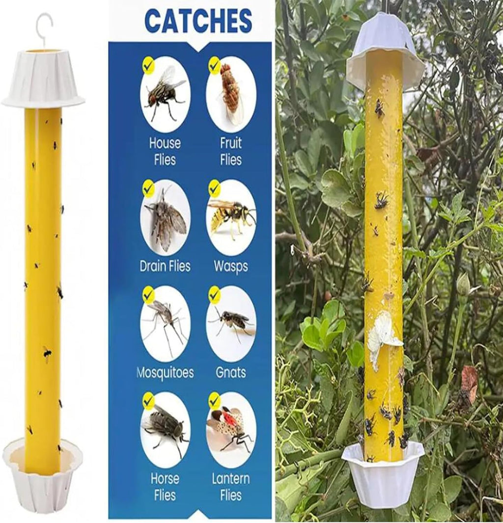 Fly Stick Sticky Fly Traps for Indoors and Outdoor Wasp Traps - Effective Pest Control 4 Pack