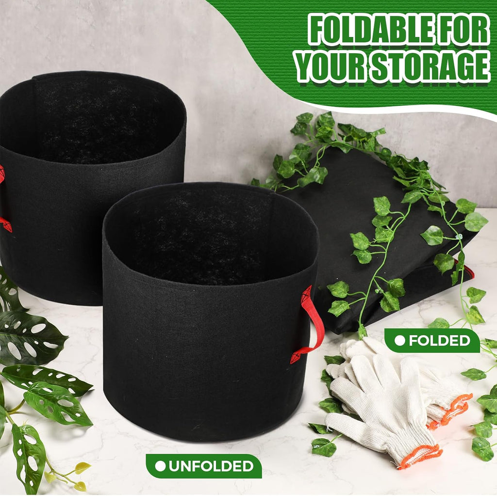 Nuenen 8 Pack 75 Gallon Plant Grow Bags Bulk Breathable Nonwoven Fabric Pot with Handles Heavy Duty Nursery Vegetable