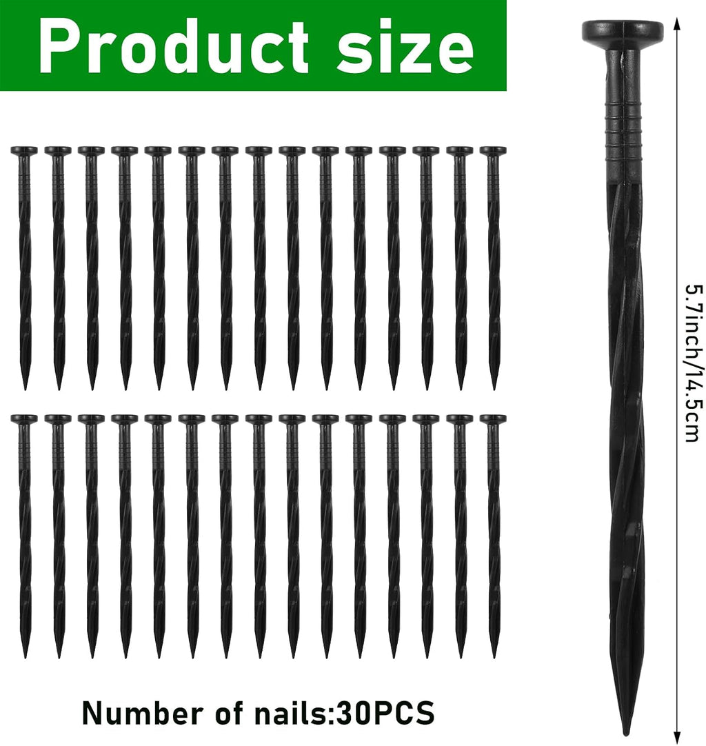 30 Ft Planting Grow Rings with 30 PCS Spikes Plant Rings for Outdoor Plants Planting Ring for Separate Rock and