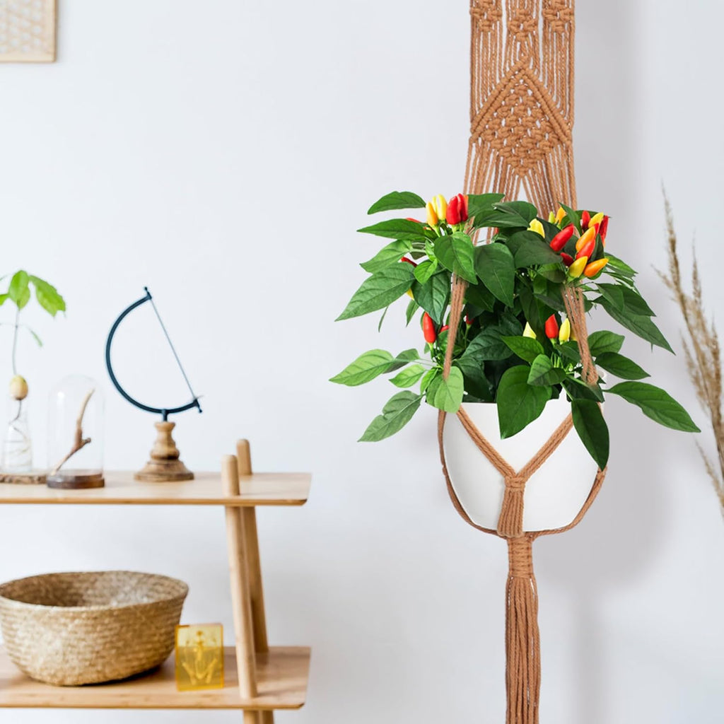 12 Pcs Macrame Plant Hangers Macrame Hanging Planters for Indoor Plants Handmade Boho Hanging Baskets Flower Pots
