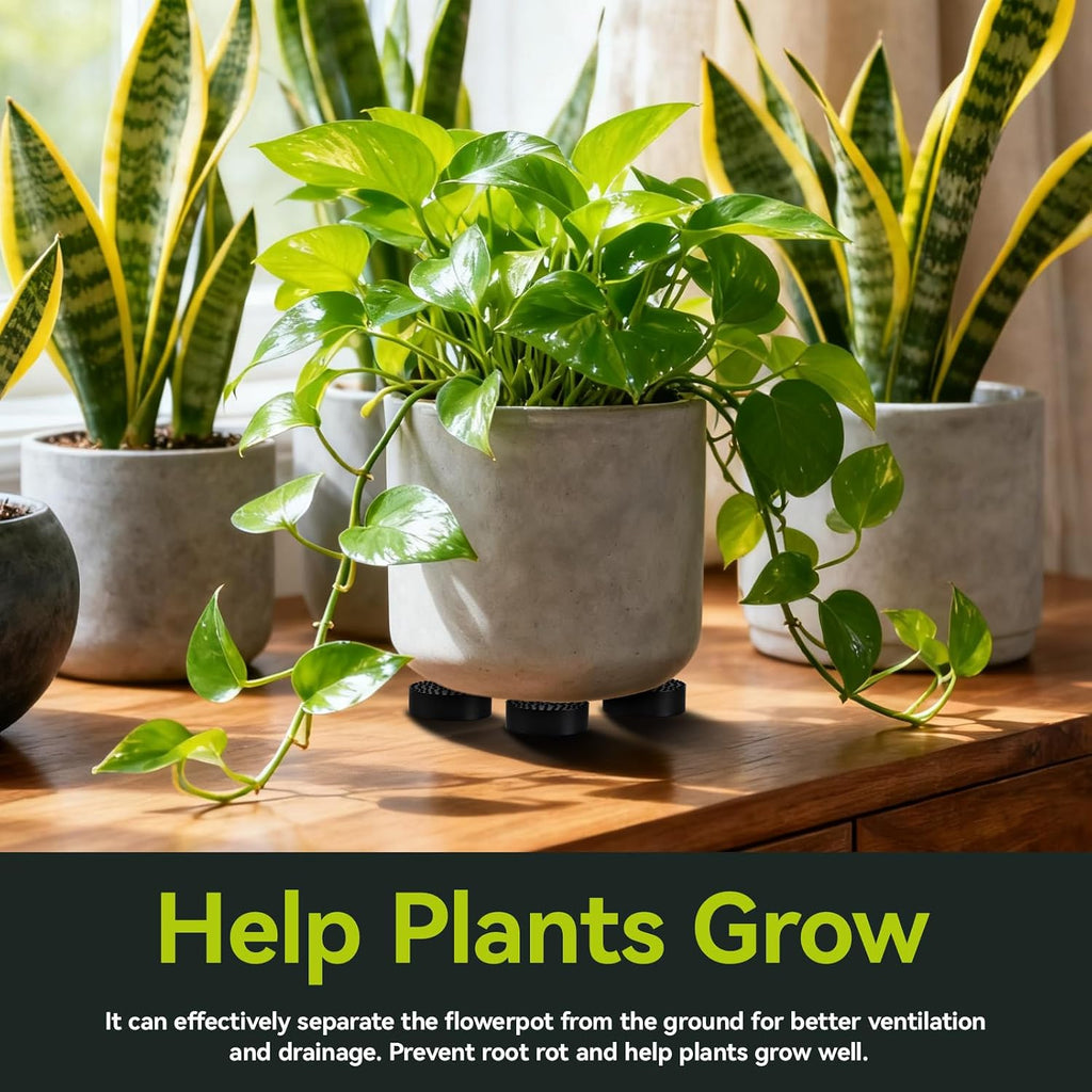 28 Pcs Plant Pot Feet | Non-Slip Surface for Plant Pots, Solid Rubber Pots Risers, Pot Lifters for Indoor or Outdoor