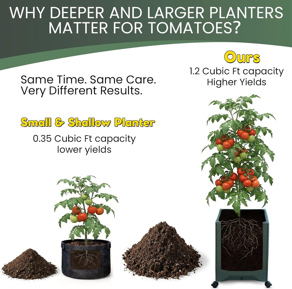 Tomato Planter Pot Tomato Box Raised Garden Bed 56.5" Tall Self-Watering and Water Indicator Planter for Tomato Outdoor