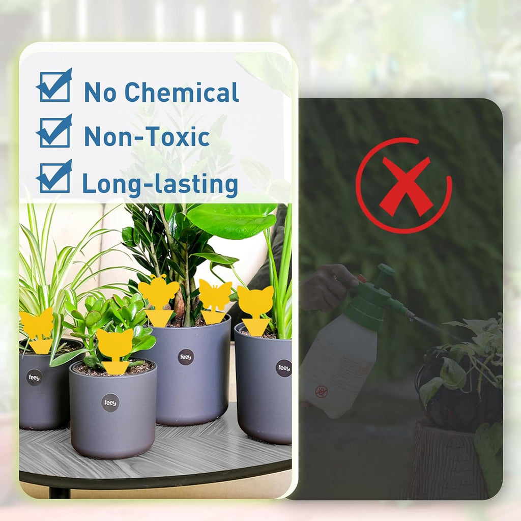 96 Pack Fruit Fly Traps for Indoor Outdoor, 3 Shapes Yellow Sticky Bug Traps, Double-Side Fungus Gnat Killer for