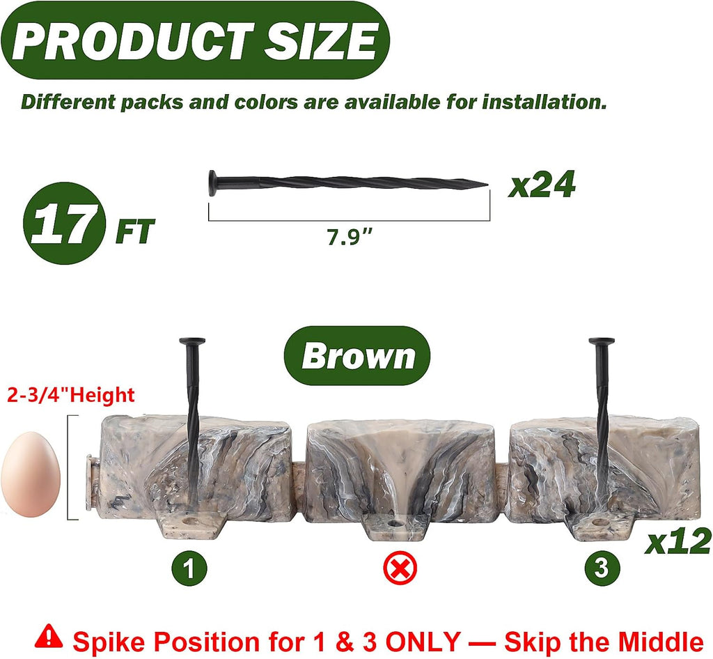 Landscape Edging Garden Edging Border Faux Stone Edging,17FT x 2.75 in Tall | Decorative Stone-Look Garden Border for