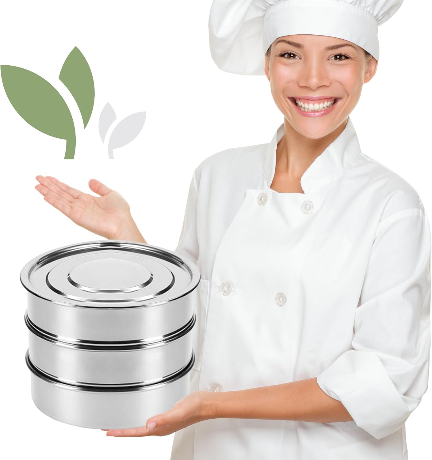 Stainless Steel Seed Sprouting Kit – 7,9'' Stainless Steel Sprouting Tray Round 3-Tier Seed Gardening Planter for