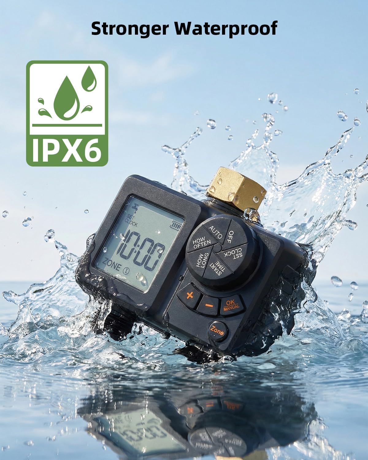 Sprinkler Timer 2 Zone,Water Timer for Garden Hose with Lithium Battery Hose Timers with Brass Inlet
