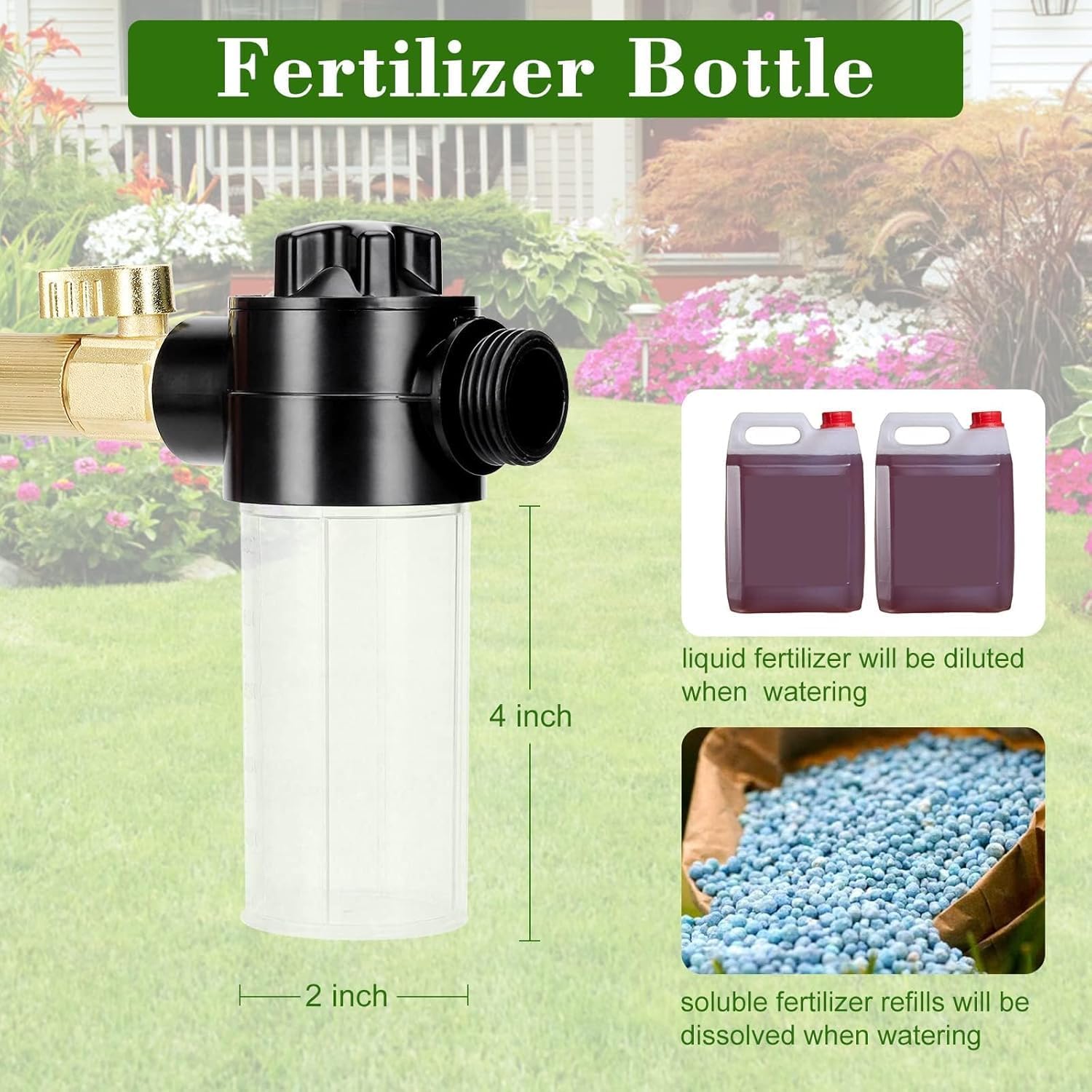 Caulimo Deep Root Watering Tool for Trees, Tree Watering Spike with Fertilizer Bottle, Stainless Steel Root Feeder for