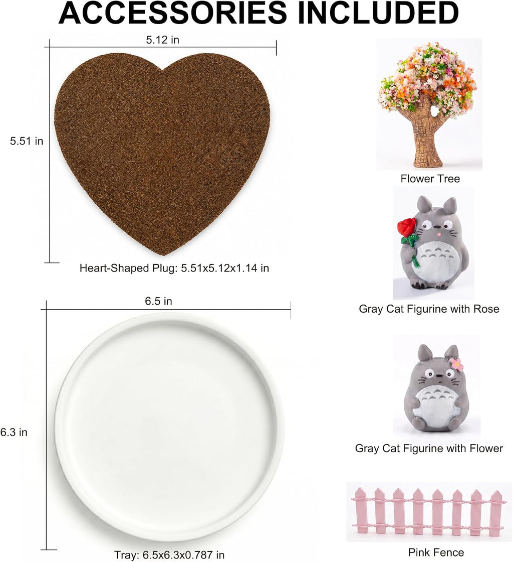 Seed Starter Plugs Kit, Plant Plugs with Tray & Decor Ornaments | Heart-Shaped Rooting Plugs for Seedling,Promotes