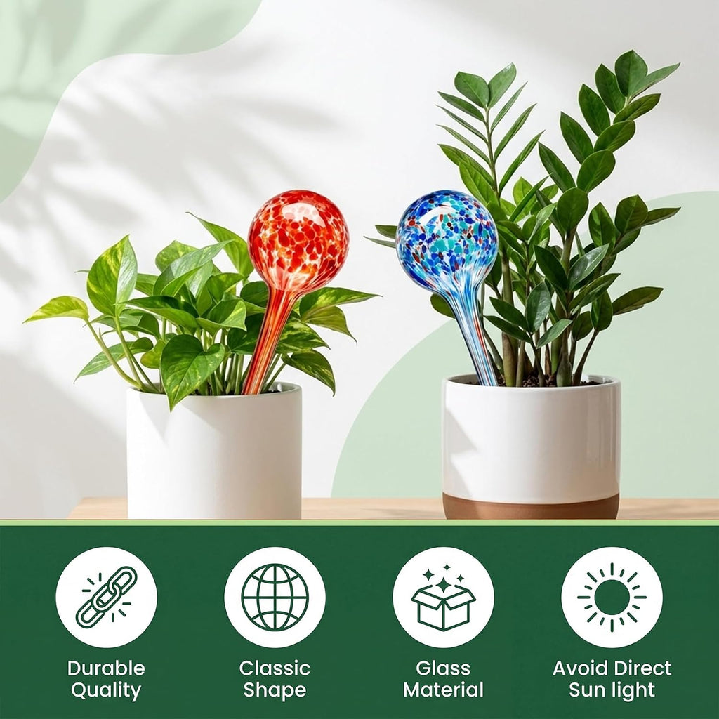 Self Watering Globes,6 Pack Plant Watering Globes,Plant Water Bulbs | Glass Automatic Auto Plant Water Bulbs for Indoor