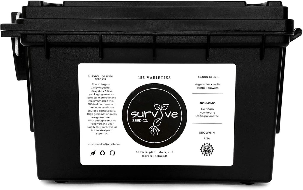 Survival Seed Kit America's Largest Assortment of Heirloom Seeds - 155 Varieties - (Over 65,000 Seeds) Vegetable Fruit