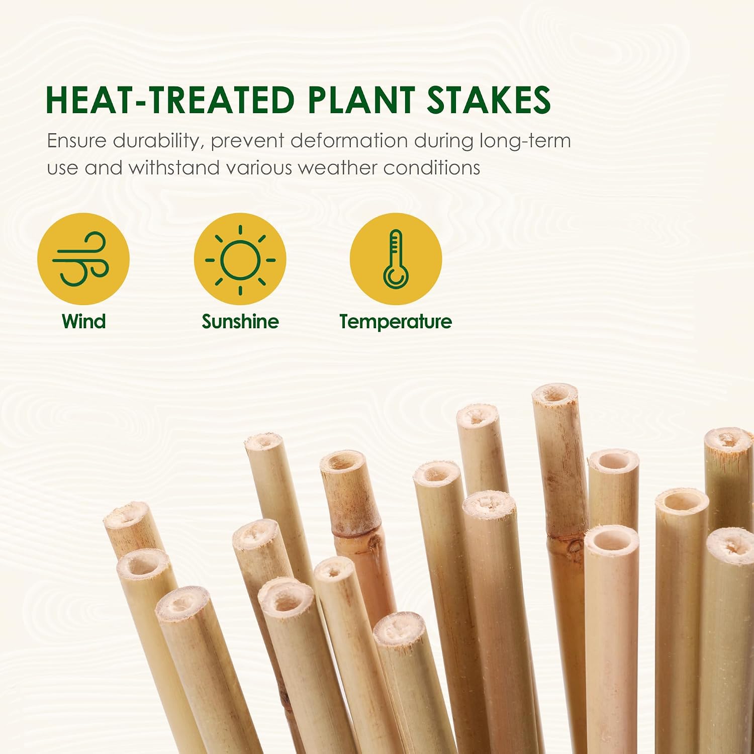 Cambaverd Bamboo Stakes, Plant Stakes 4ft, 50 Pack Bamboo Sticks for Plants | Natural Garden Stakes for Tomatoes, Beans