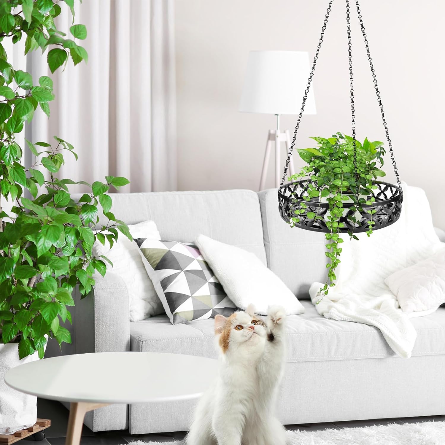 Plant Hanger, 2pcs Metal Hanging Plant Shelf Decorative Planter Flower Pots Holder for Indoor Outdoor, Modern Plant