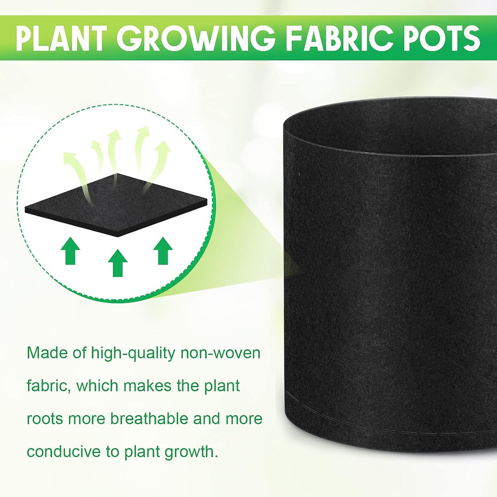 Nuanchu 50 Packs Grow Bags Small Aeration Fabric Pots Nonwoven Garden Bags Grow Pots Planter with 50 Pcs Plant Labels