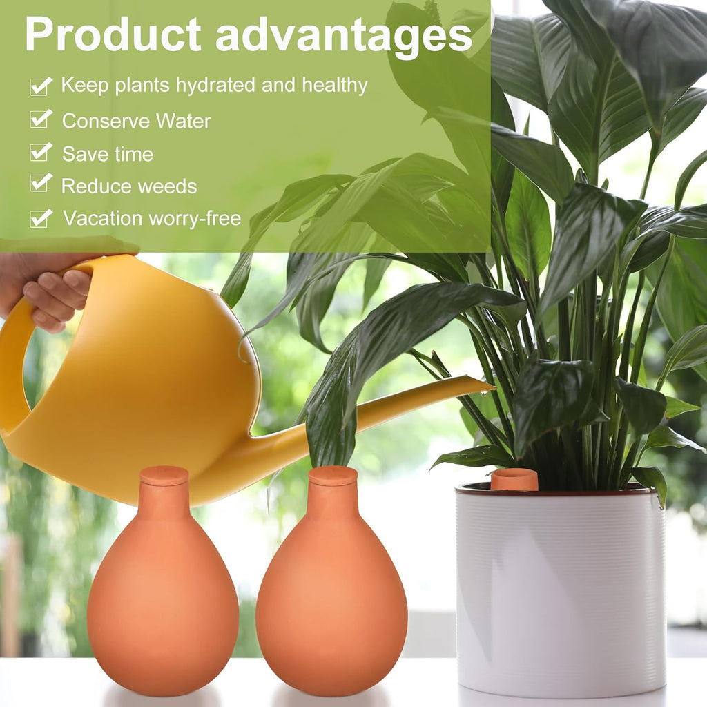 4 Pcs Watering Pots Large Terracotta Watering Pots with Lid 34 oz Terra Cotta Self Watering Pots Water Dripper