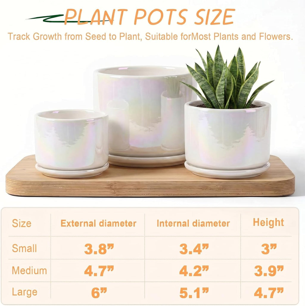 EFISPSS Plant Pots, 4+5+6 Inch Pots for Indoor Plants,Ceramic Planter Pot with Drainage Hole,Flower Pots for Succulent
