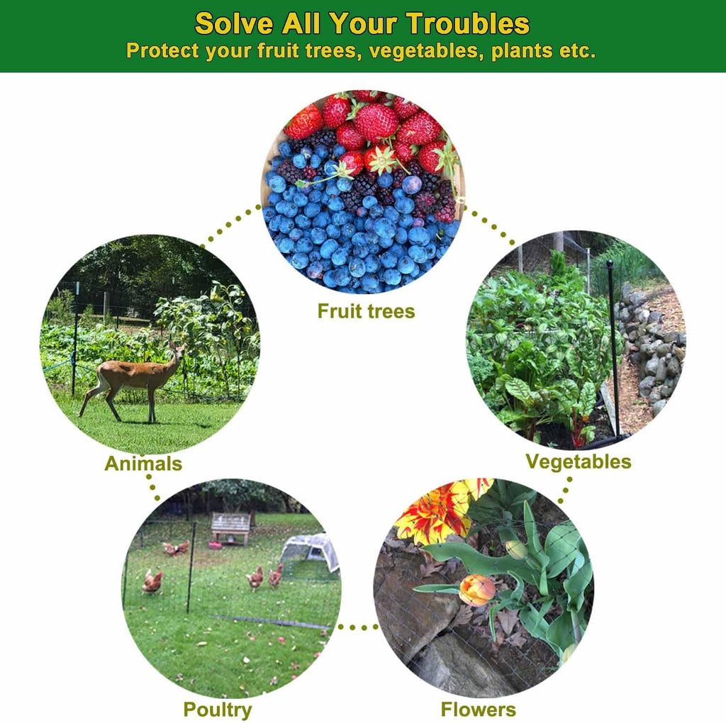 KLEWEE Bird Netting, 13 x 50 FT Heavy Duty Garden Netting | Deer Netting Fence for Plants Vegetables Fruit Trees, from