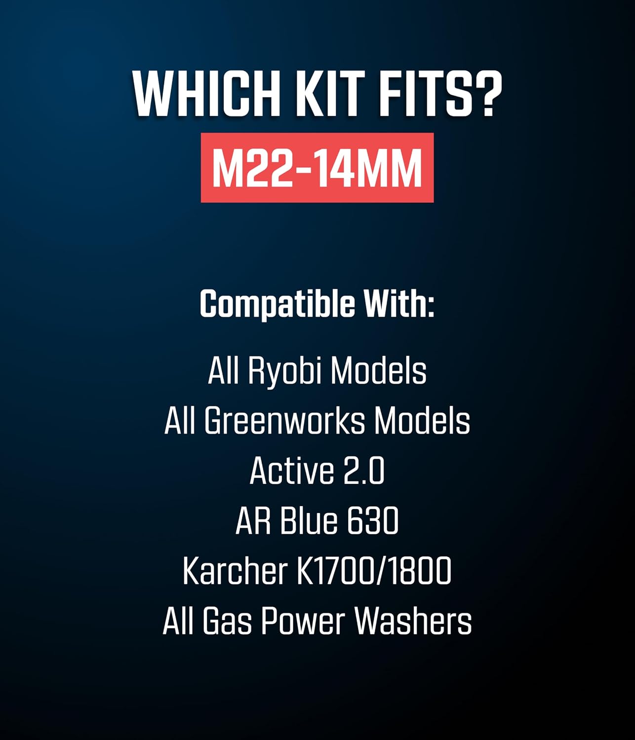 McKillans® M22-14mm Pressure Washer Quick Connect Kit, M22-14mm to 3/8" Male Female Quick Disconnect Kit for Power