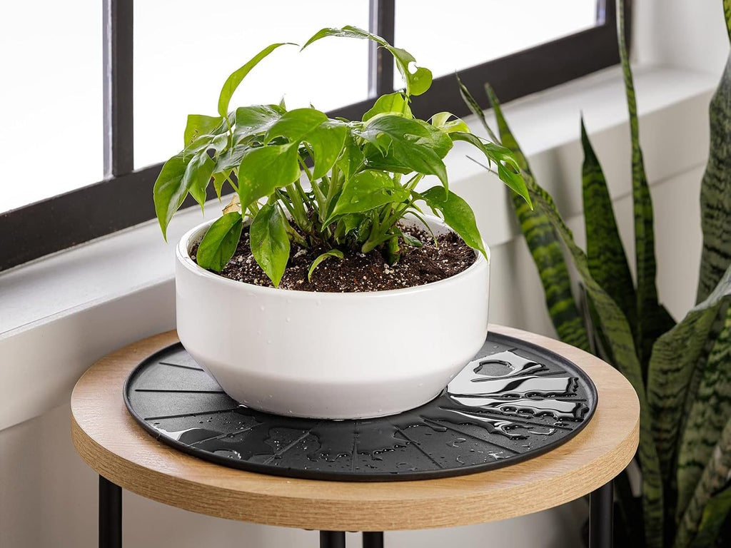 WeatherTech 18" Plant Mats/Coasters - for Floor Protection from Planter Spills, leaks and Soil (8A18CST2PKGR)- Grey