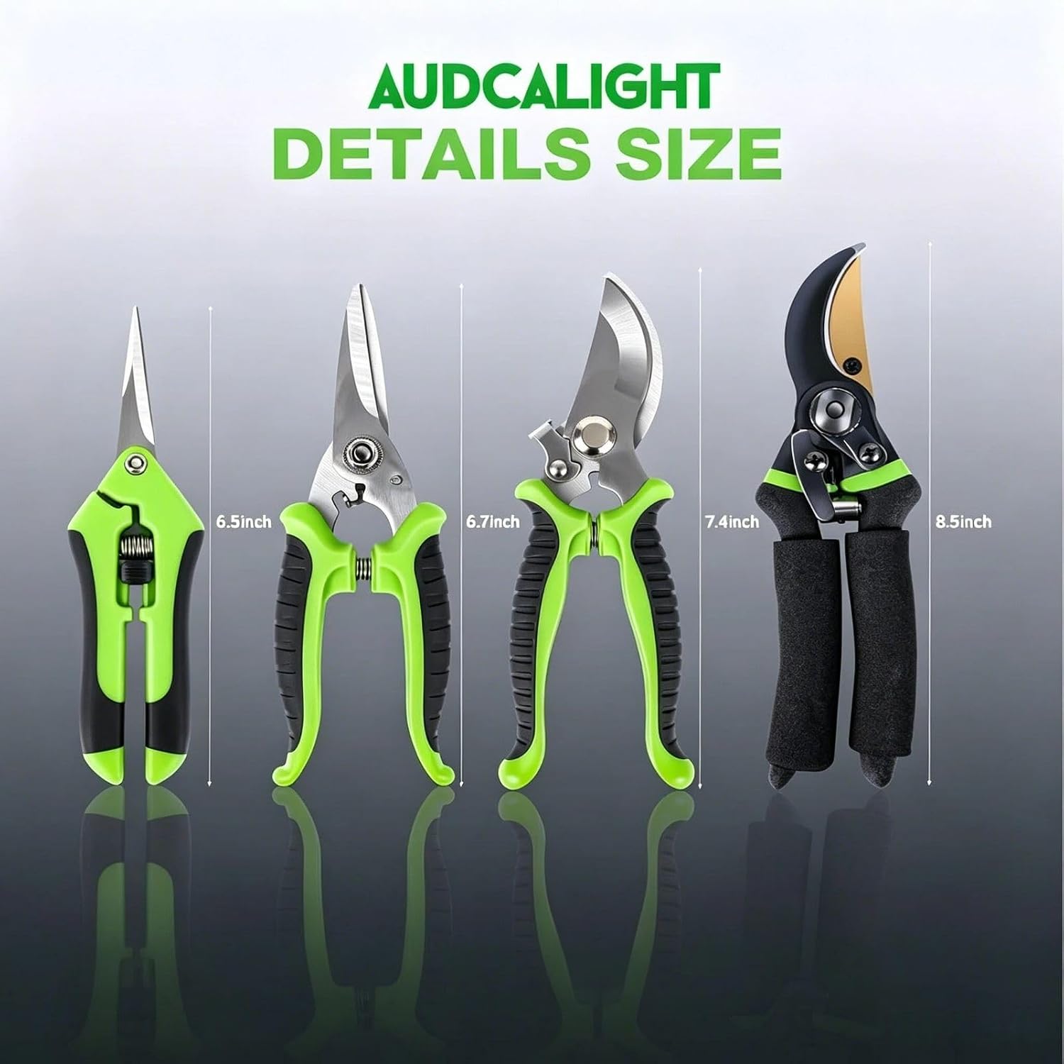 4-Pack Bypass Pruning Shears, Titanium Steel Blade,With Gardening Gloves,Shears Stainless, Ergonomic Hand Pruning