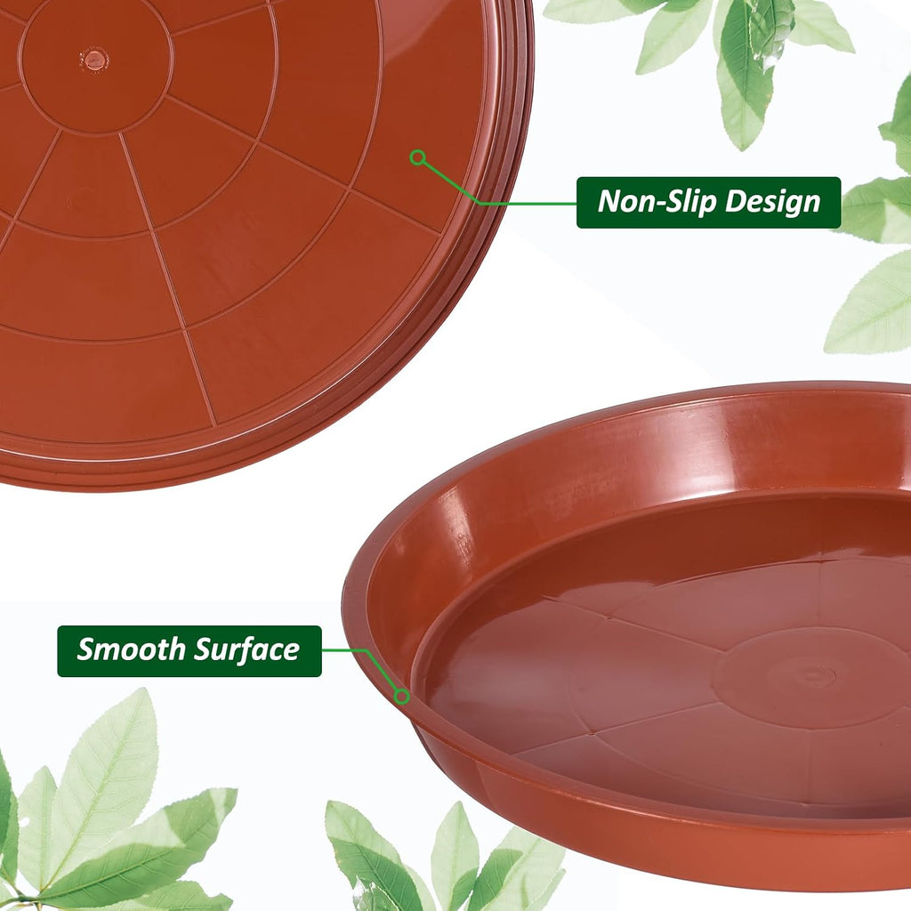 PATIKIL 4 Pack Large Plastic Plant Saucer, 22 Inch Plant Tray for Pots Round Plant Dish Plant Drip Trays Water Tray for