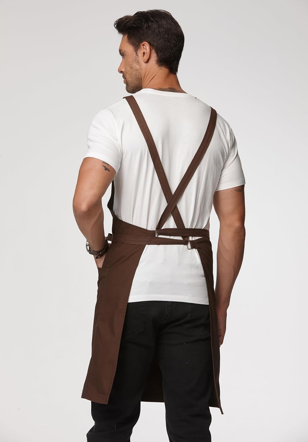 Cross Back Apron Grilling Kitchen Gardening with pockets 4251JC