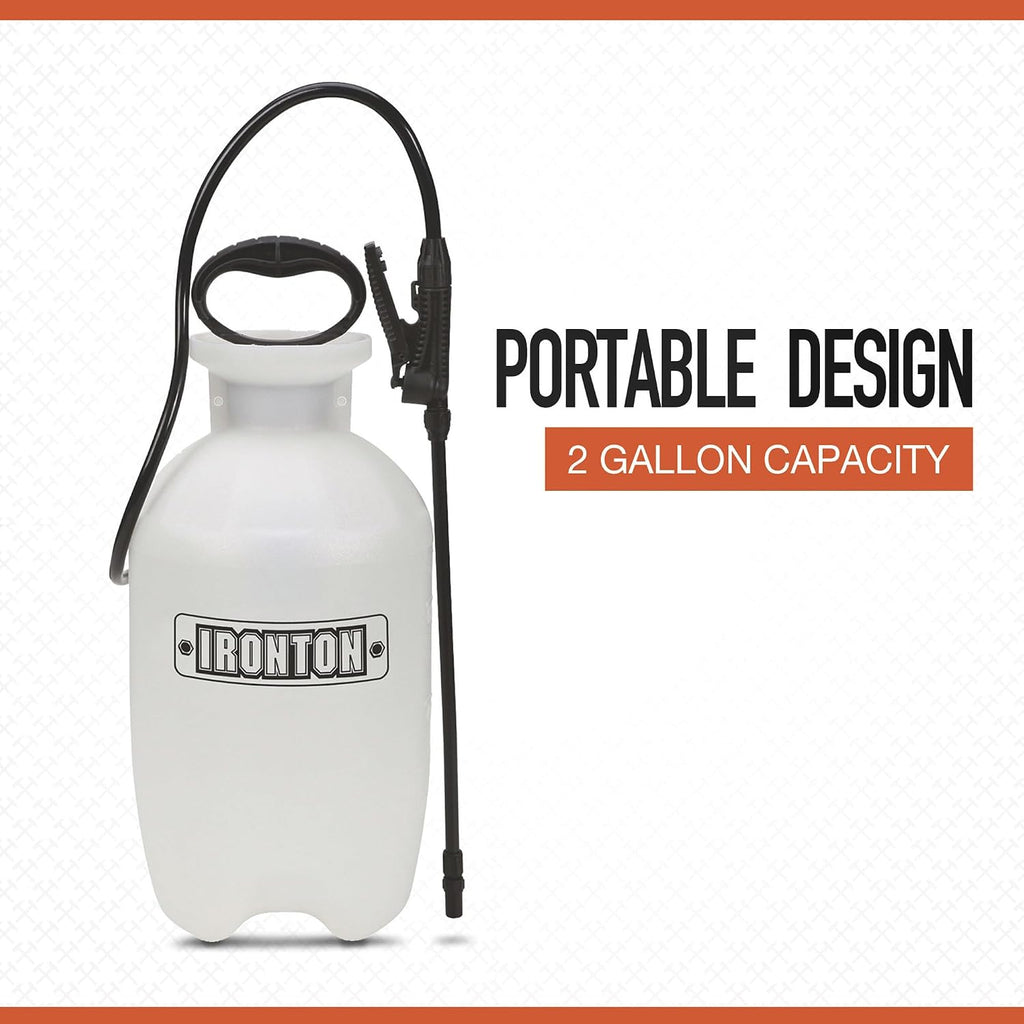Ironton 12V Sprayer Pump, 2-Gallon, 45 PSI, 15.5in. Wand | Piston pump, Adjustable nozzle, Anti-clog filter, Compact