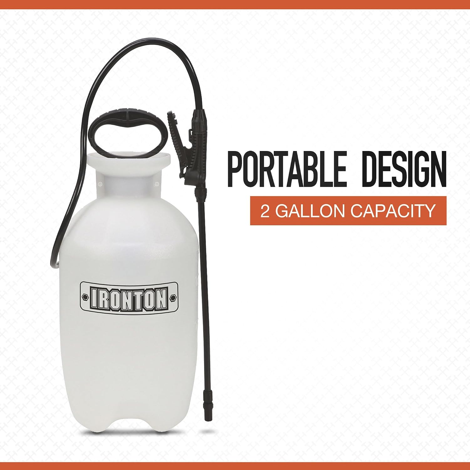 Ironton 12V Sprayer Pump, 2-Gallon, 45 PSI, 15.5in. Wand | Piston pump, Adjustable nozzle, Anti-clog filter, Compact