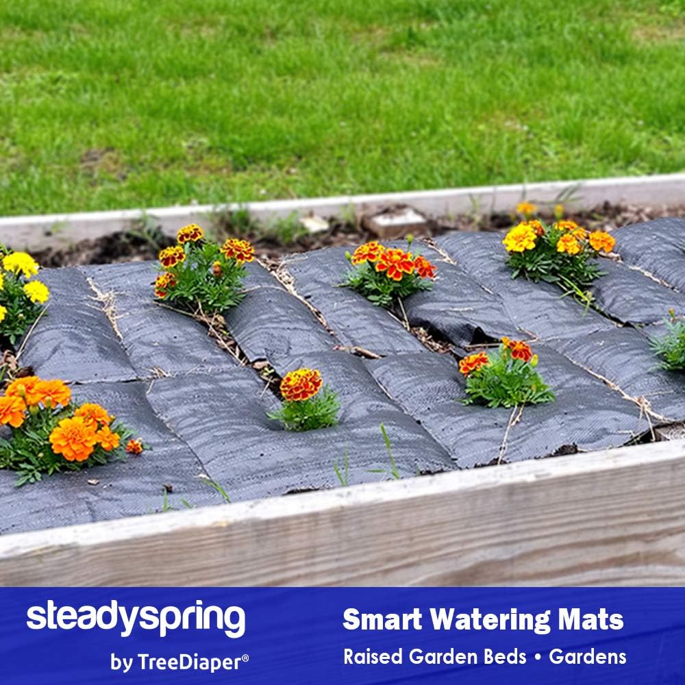 SteadySpring® Smart Watering Garden Mat for Raised Garden Beds 30-Day Irrigation Auto Refills with Rain for Gardens