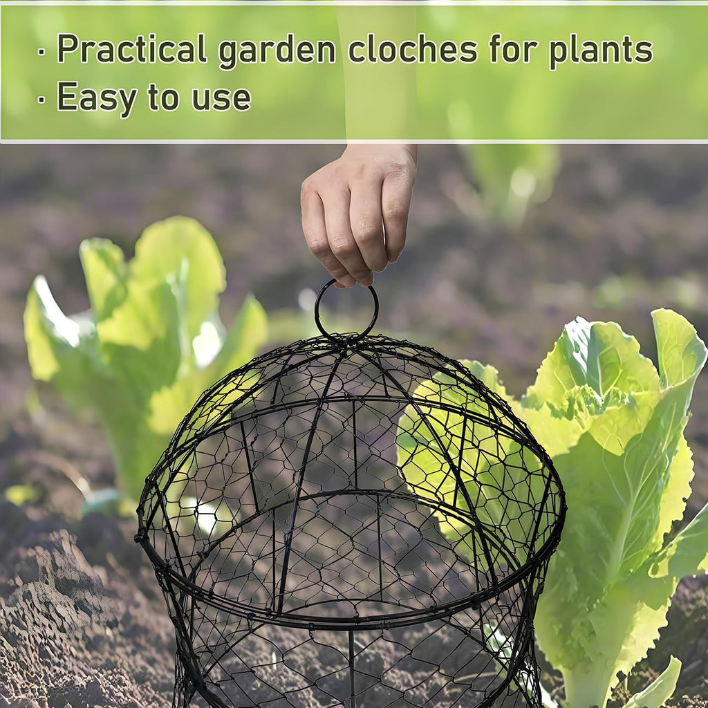 Garden Cloches for Plants 2 Pack Metal Plant Protectors from Animals Chicken Wire Cloche Updated Plant Cages for
