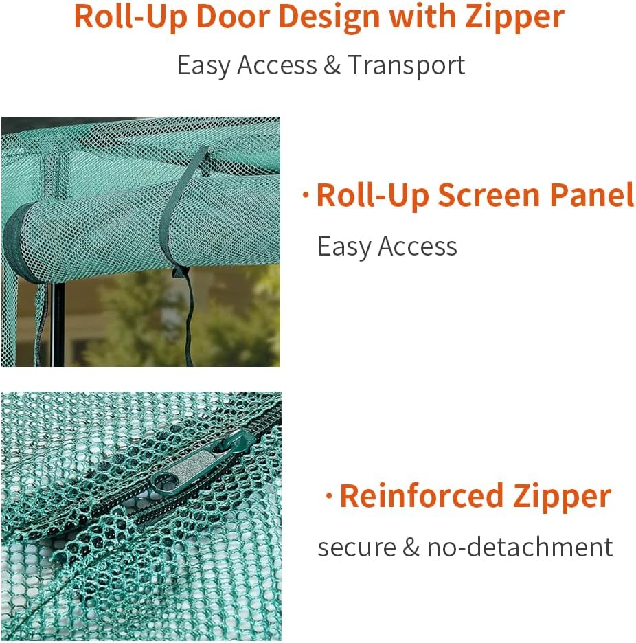 Crop Cages for Garden Plant, Plant Protection Tent with Zippered Door, Raised Bed Cover, Garden Bed Cover with Frame