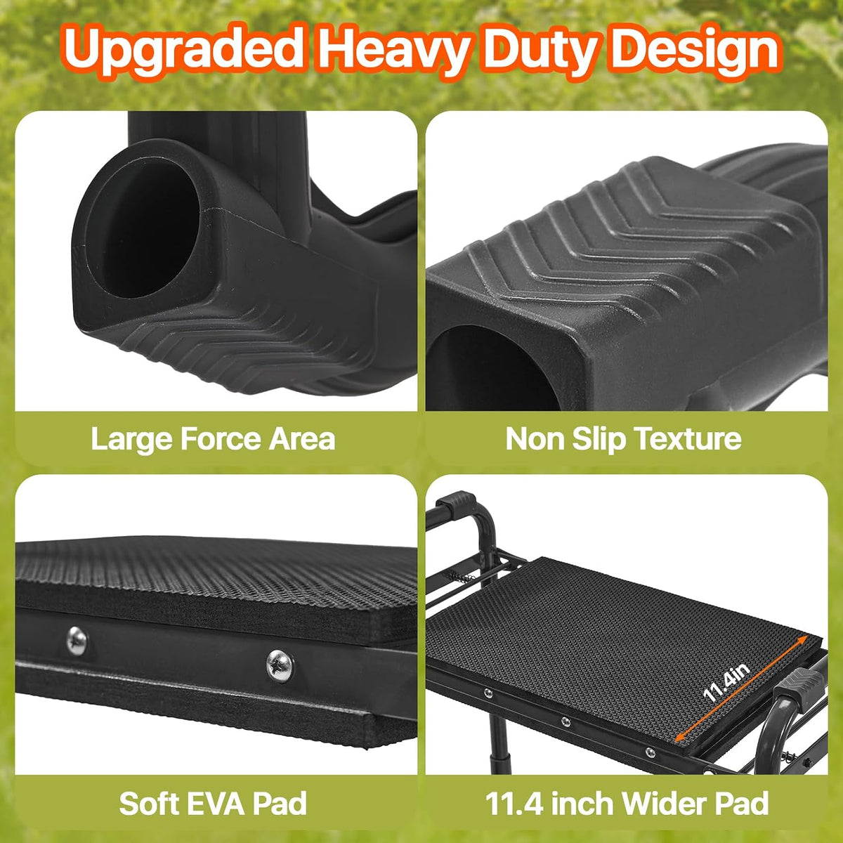 Garden Kneeler and Seat Heavy Duty, Wider and Thicker Kneeling Pad Stool | Foldable Gardening Kneeling Stool with 2