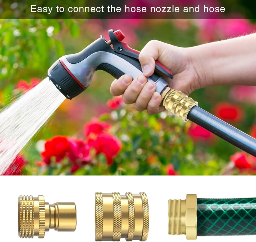 Twinkle Star Heavy Duty 3/4'' Garden Hose Quick Connect Fittings, 6 Sets | Male and Female Water Hose Quick Connect