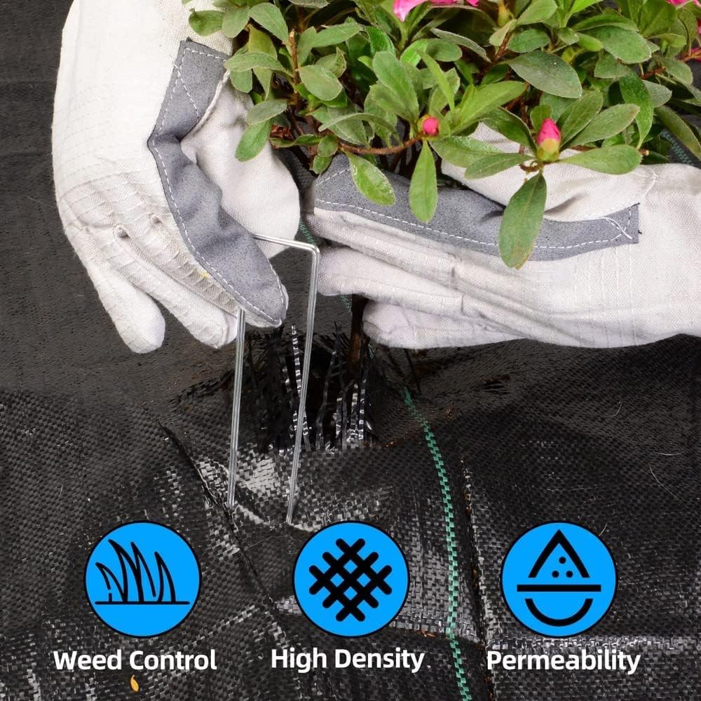 LAVEVE Heavy Duty Weed Barrier Landscape Fabric 4FT x 100FT | 3.2oz Premium Woven Weed Control Garden Cloth, Weed Block